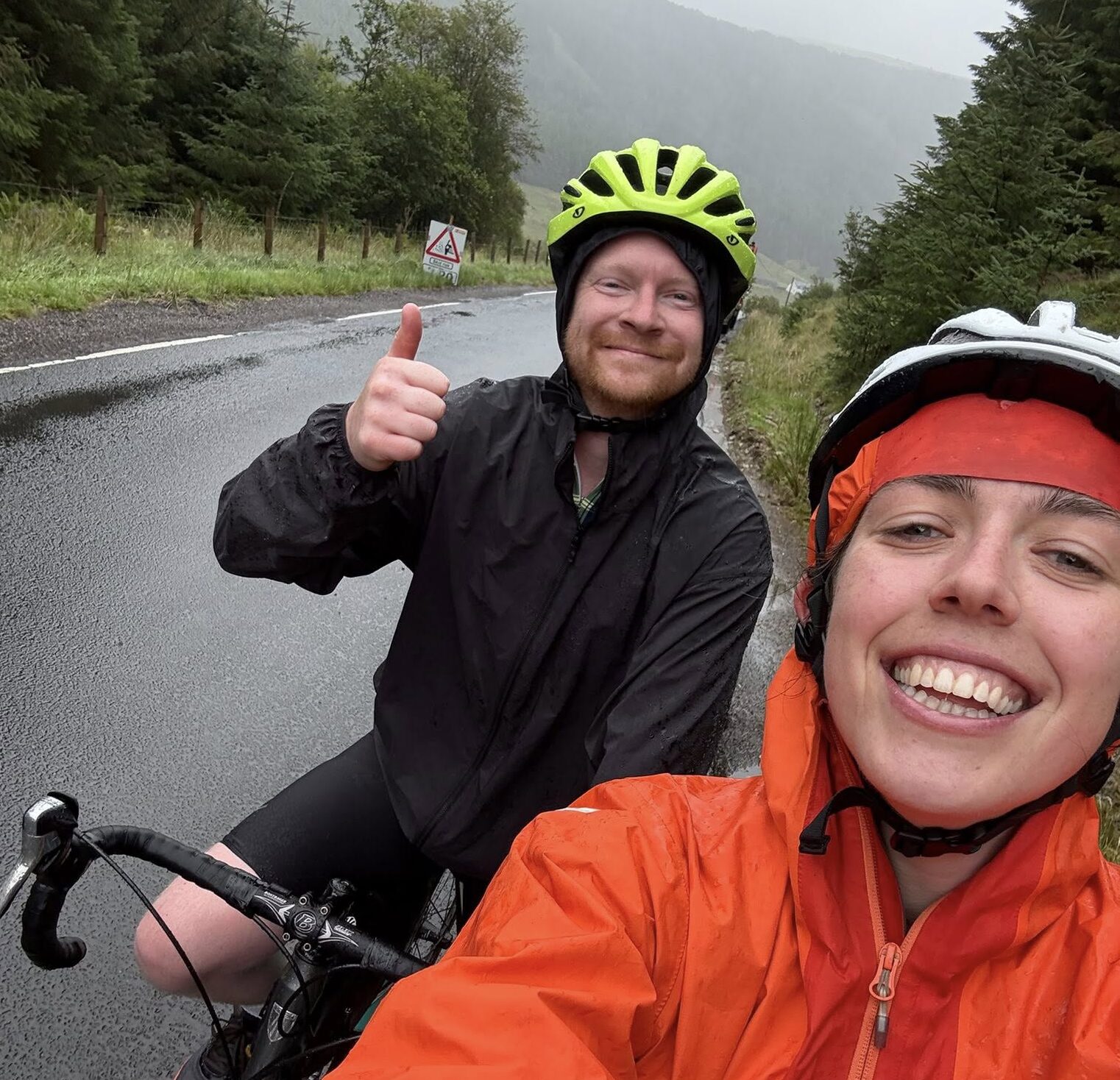 Two people out cycling on Bute